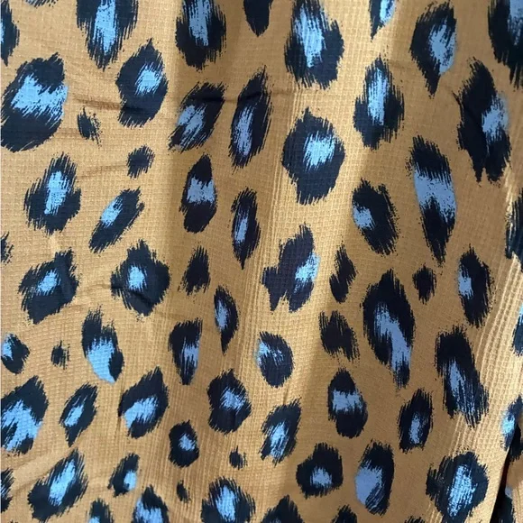 Ann Taylor Brown and Blue Animal Print Blouse - Picture 4 of 5